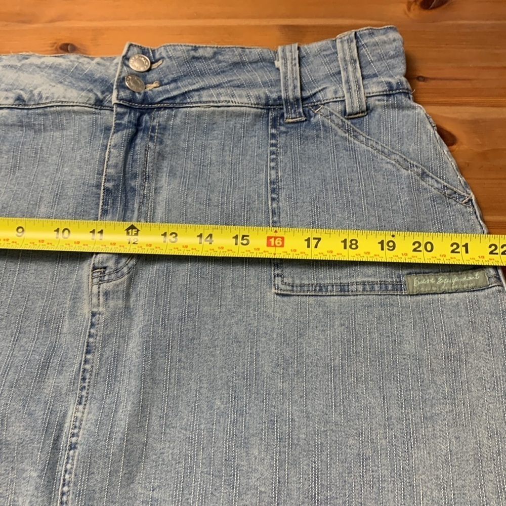 Bum Equipment Vintage Faded Jean Skirt w Stretch, Pockets - Picture 7 of 11